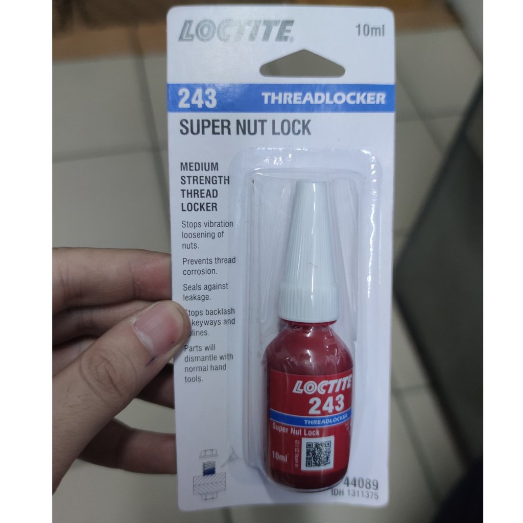 Loctite 243 Threadlocker Super Nut Lock 10ml Shopee Philippines