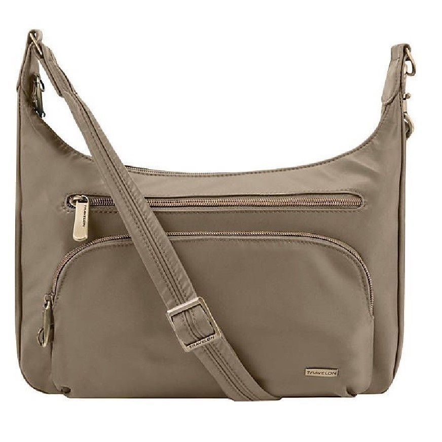 Travelon Anti-Theft Front Pocket Crossbody Bag with RFID (Brown ...