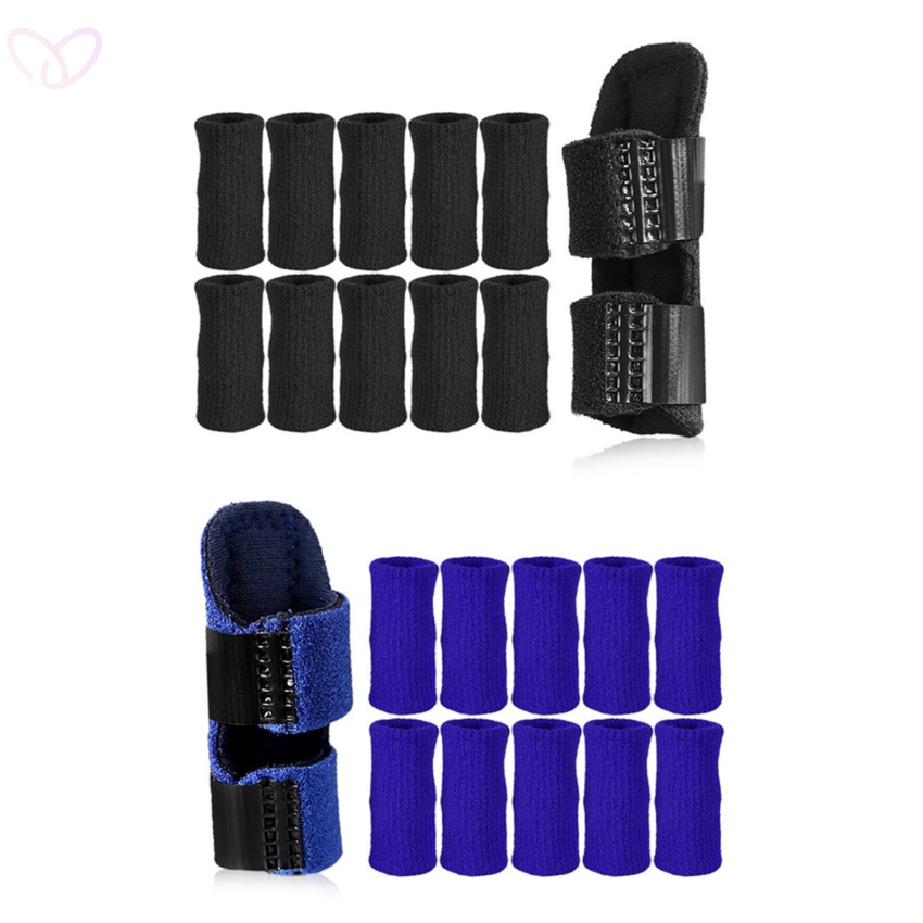 11Pcs/Set Finger Guard Sleeve Finger Splint Suit Adjustable Finger ...