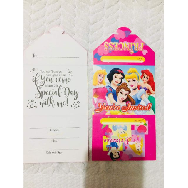 10 pcs .Princess Invitation Card | Shopee Philippines