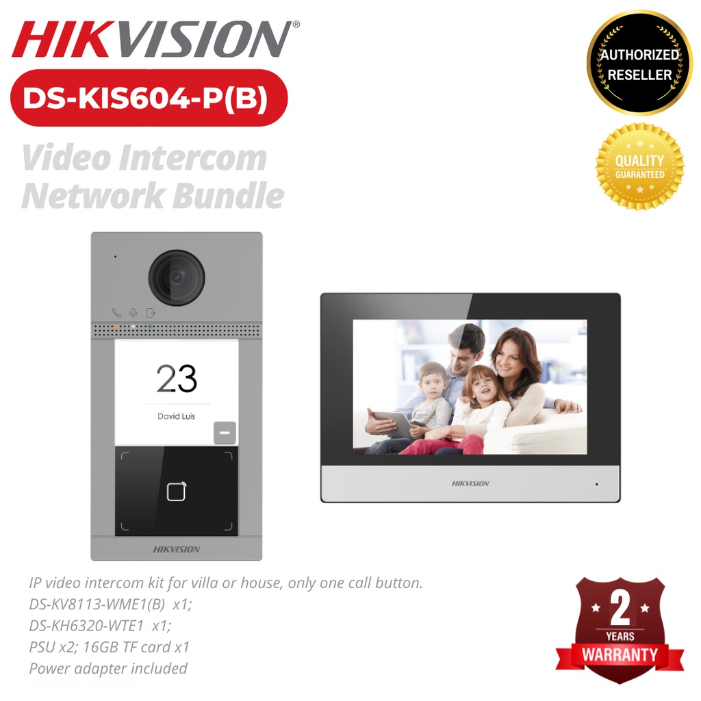 HIKVISION DS-KIS604-P(B) Video Intercom Network Bundle | Shopee Philippines