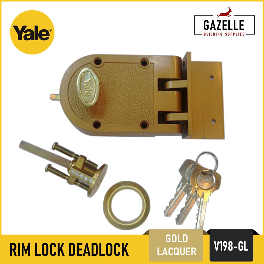Yale Rim Lock Gate Lock Deadlock Dead Bolt Single/Double Cylinder Night ...