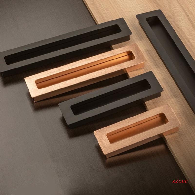 zzz Brushed Hidden Handles Modern Cupboard Edge Pulls Aluminum Alloy Drawer Door Handle Kitchen