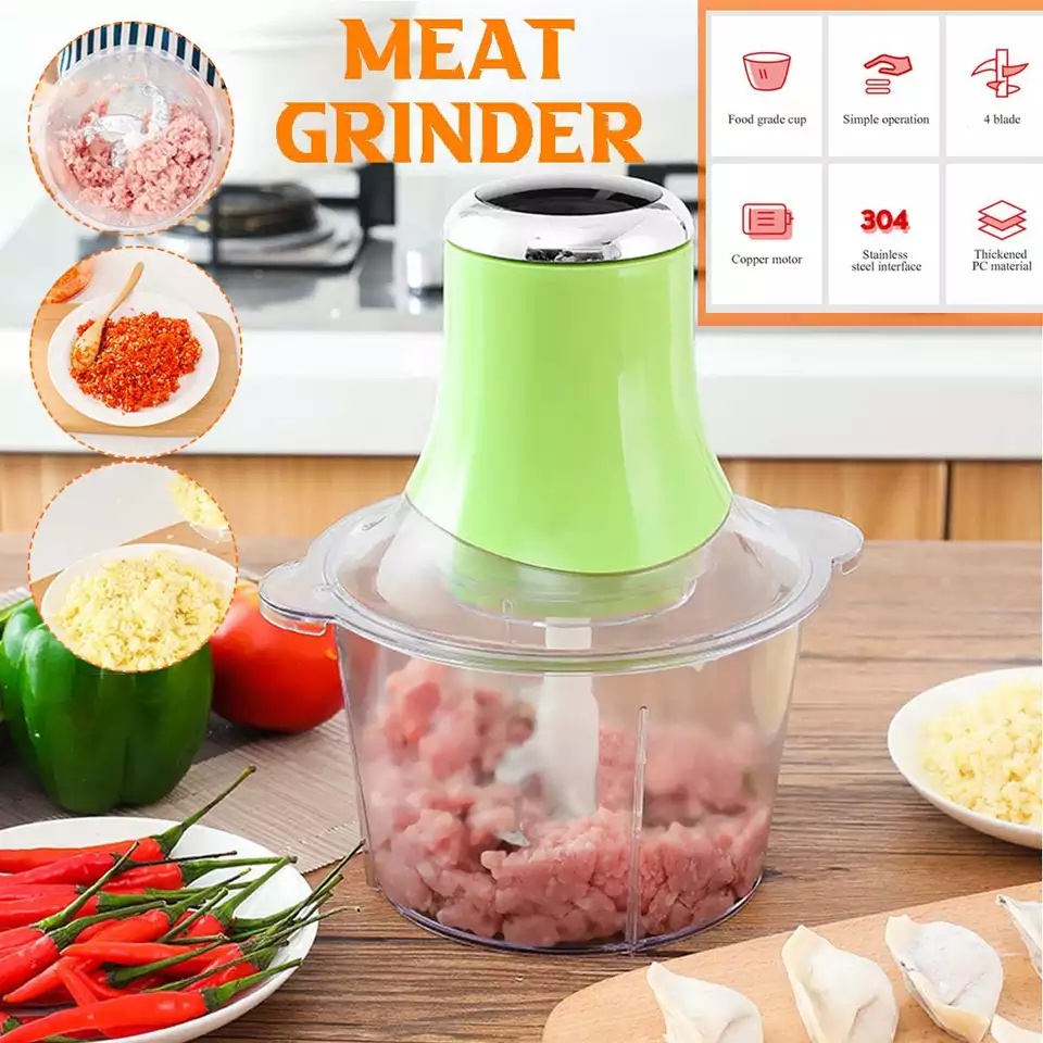 Food Grinder, Electric Mini Garlic Chopper, 350ml Visible Multifunctional  Detachable Food Processor, Meat Mincer for Ginger Spice Chili Meat green  with mixer 