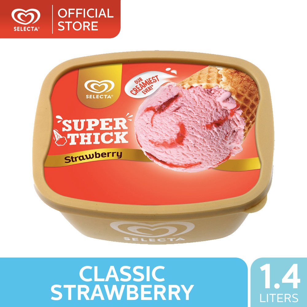 Selecta Super Thick Strawberry Ice Cream 14l Shopee Philippines