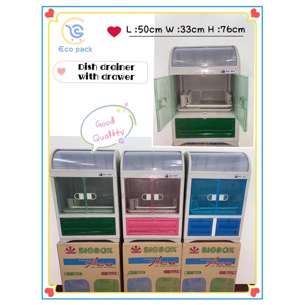 822 Big Box kitchen dish drainer with drawer multifunctional cupboard plate organizer Shopee