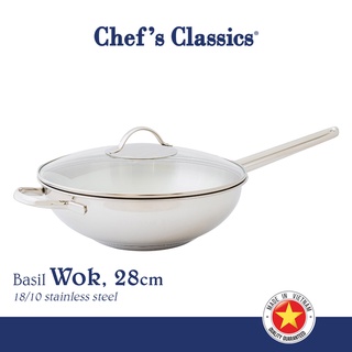 11Inch Frying Pan, 304 Stainless Steel 0.23MM Thick Wok Pan 5 Ply