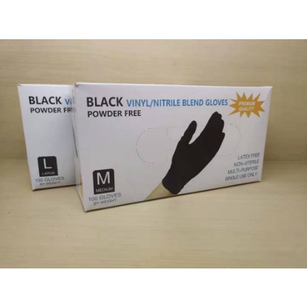 100pcs Black Nitrile Gloves S-L Disposable Gloves Surgical Gloves ...