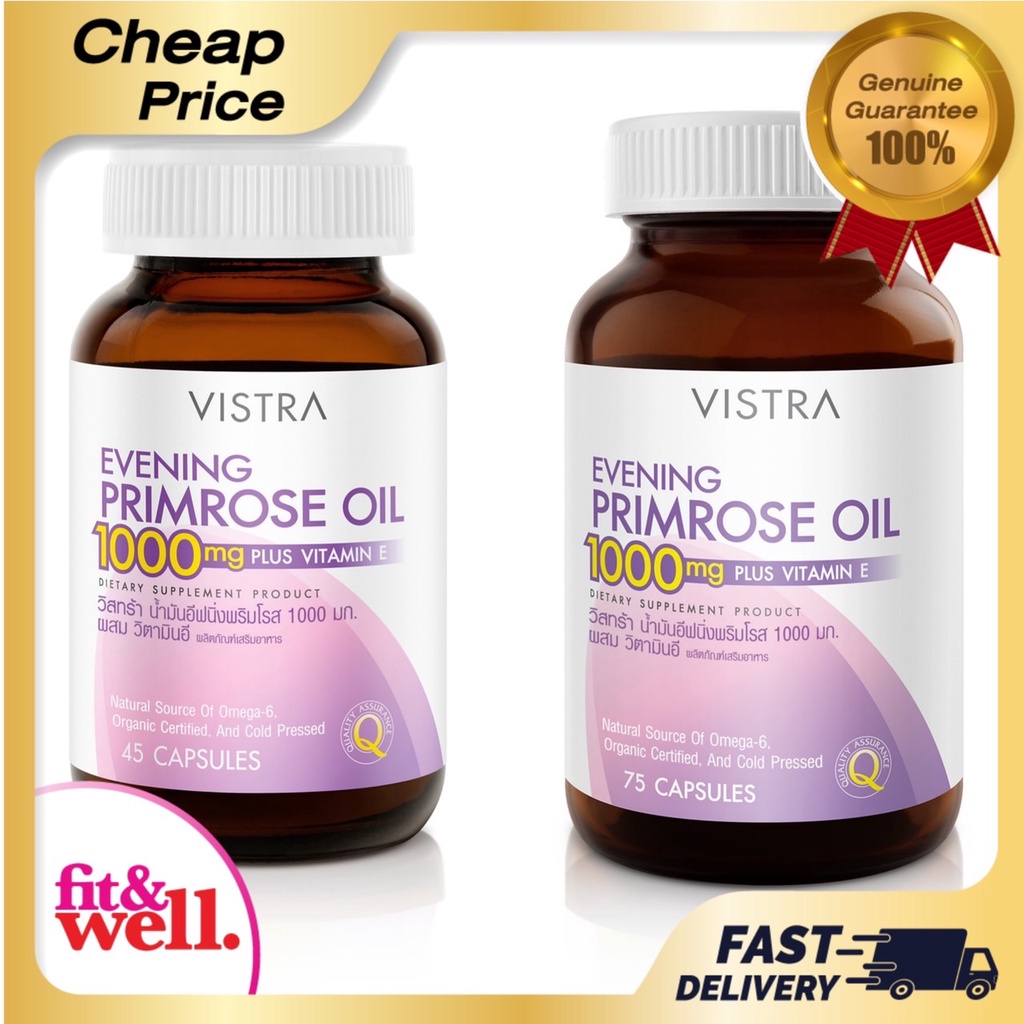 Vistra Evening Primrose Oil 1000mg Plus Vitamin E (EPO) | Shopee ...