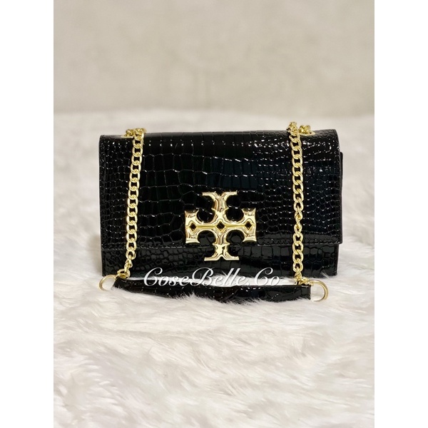 Tory burch black hot sale bag with gold chain