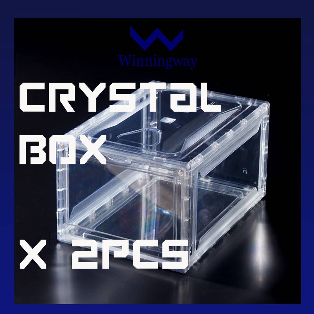 Winningway Crystal Shoe Box Stackable Shoes Organiser Clear Thick