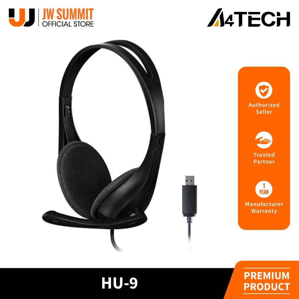 A4Tech HU-9 Omnidirectional Noise-canceling Mic. USB Headset | Shopee ...