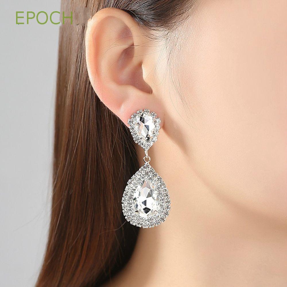 EPOCH Crystal Tear Drop Earrings Bridal Sparking Accessories Shopee