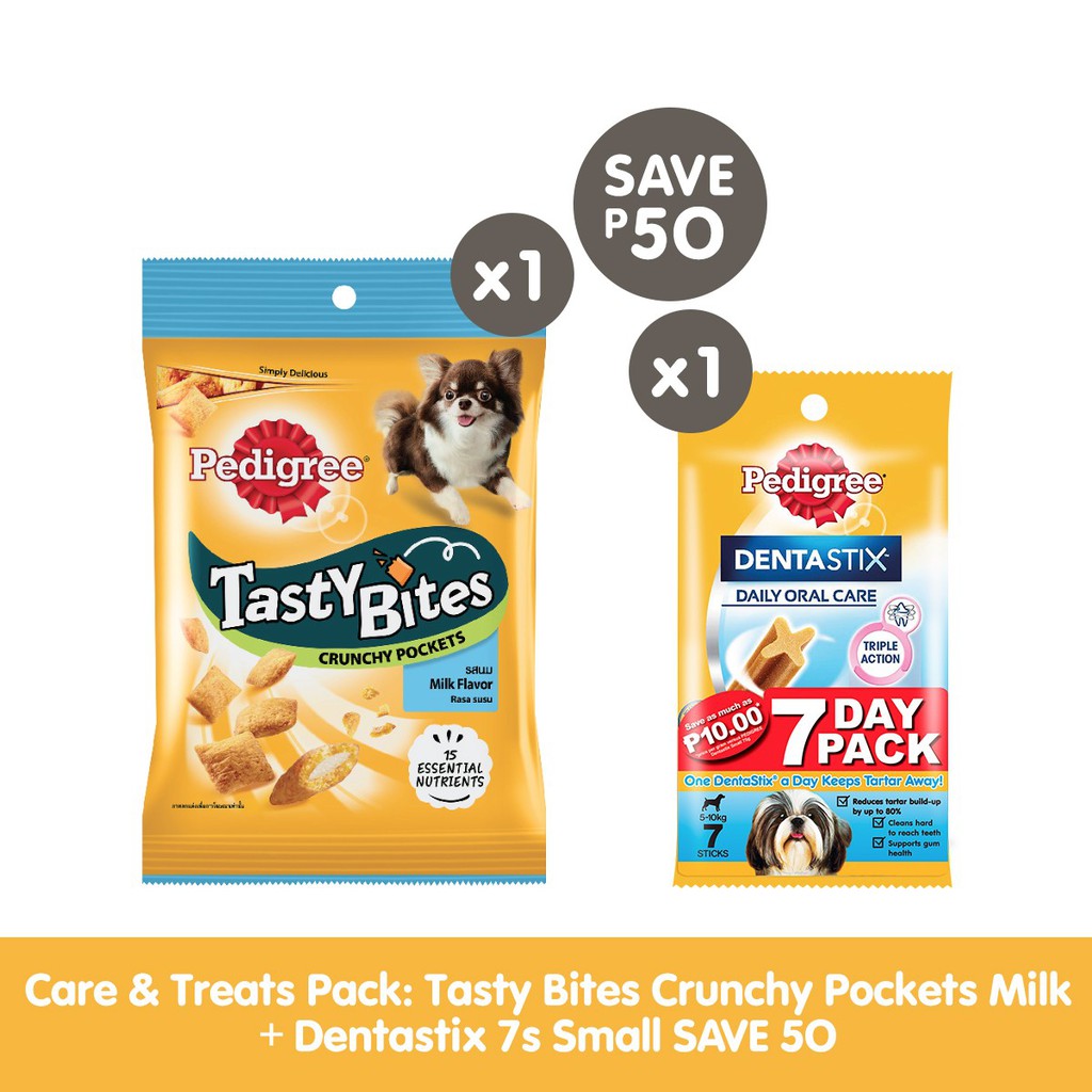 Pedigree Tasty Bites Crunchy Pockets Milk Dentastix 7 s Small and Save P50 Shopee Philippines