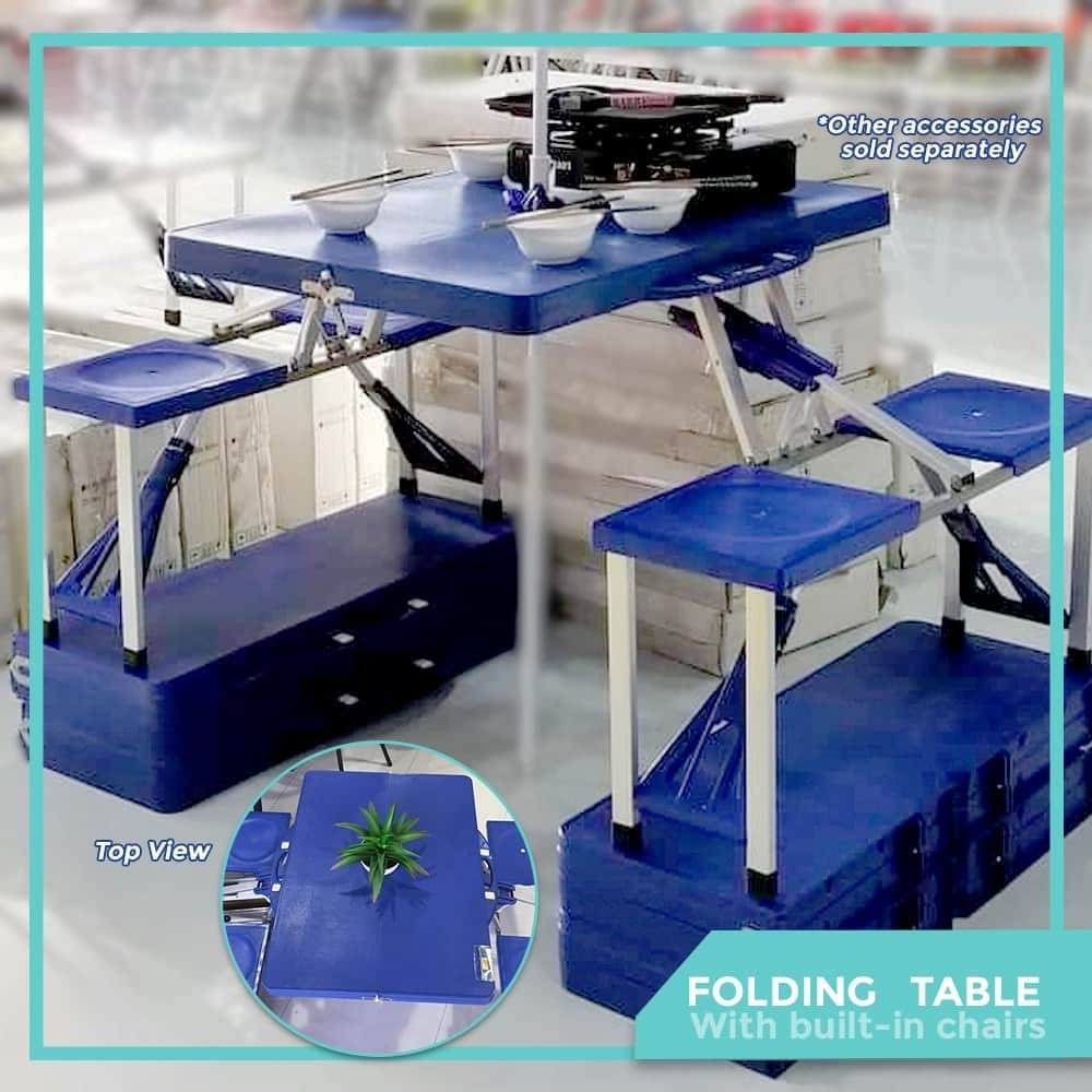 Folding table with built in chairs hot sale