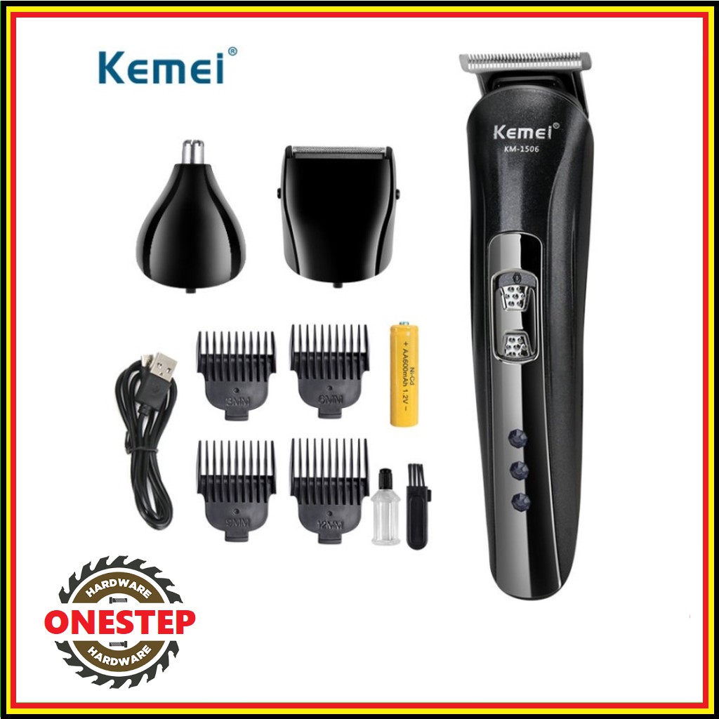 Onestep Hardware KM-1506 razor Mesin Rambut Rechargeable Hair Clipper ...