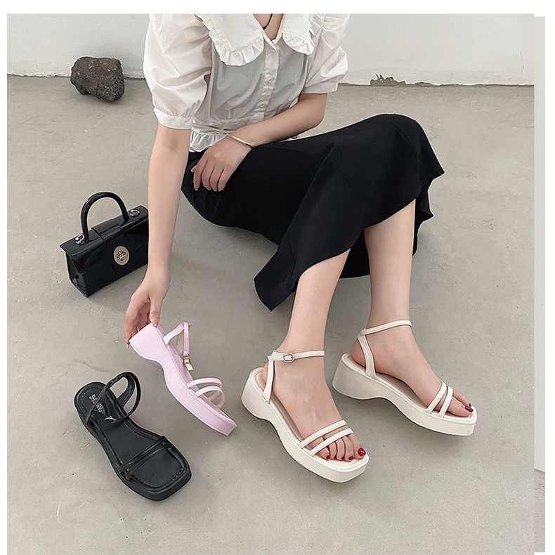 (WIDE FORM) Youthful style high heel wedge sandals for women - Code S68 ...