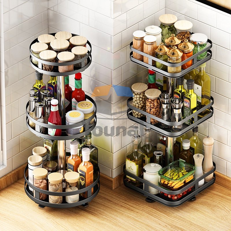 2 3 Tier 360 Rotating Spice Rack Rotatable Kitchen Seasoning