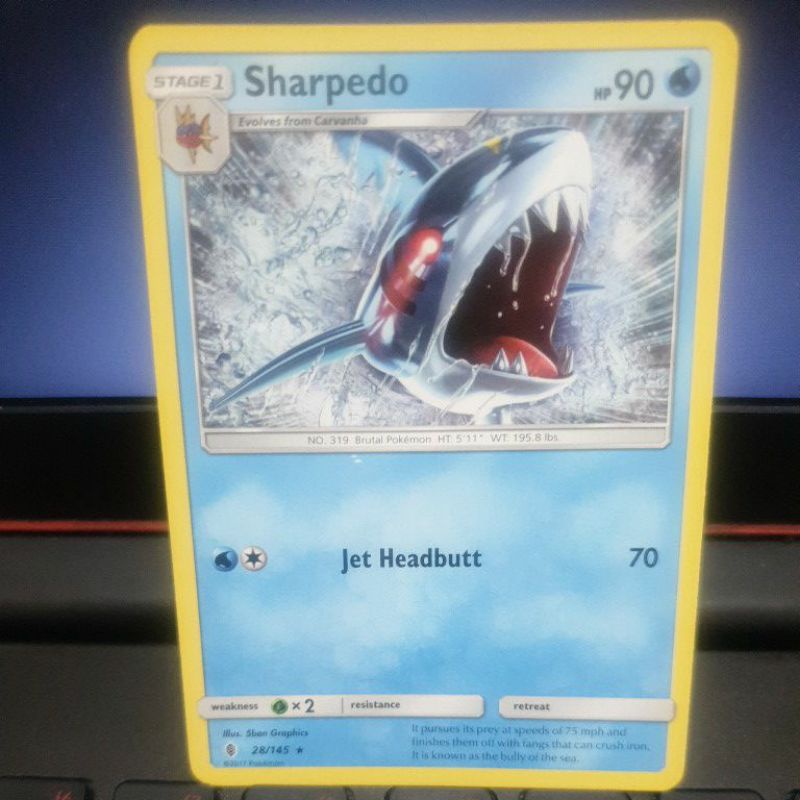 Sharpedo - 28/145 - Rare Sun & Moon: Guardians Rising | Shopee Philippines