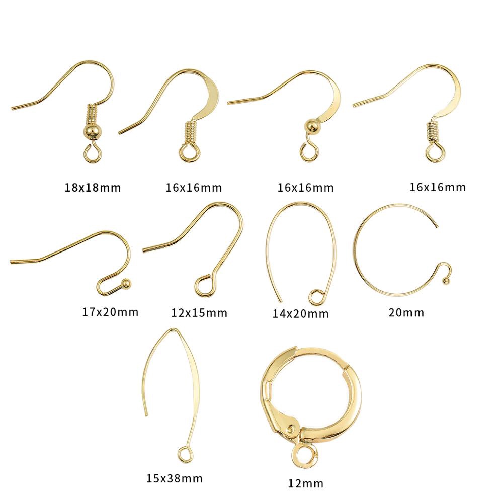 18K Gold 12-20mm 10-20Pcs/Lot Earring Components Hooks Twist Gold ...