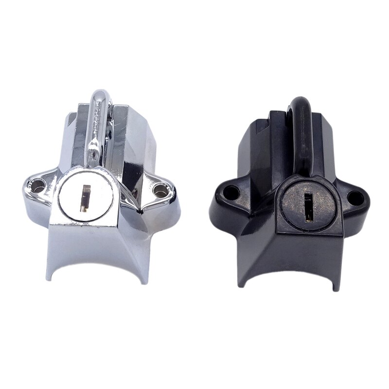 Universal Motorcycles Helmet Lock Sets For Harley Black Chrome High ...