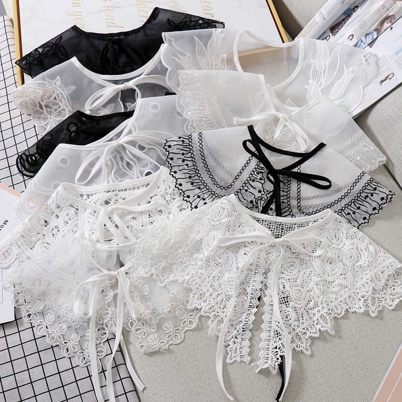 Women Lace Up Bow Fake Collar Small Shawl | Shopee Philippines