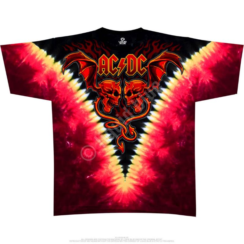 fashion Liquid New Original Blue Tie Dye ACDC Evil Wings Shopee