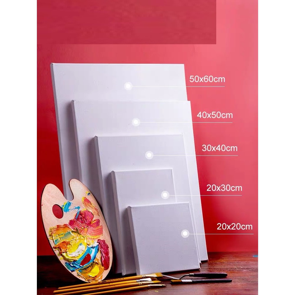 DIY Oil Painting Frame White Blank Rectangle Canvas Board Wooden Frame