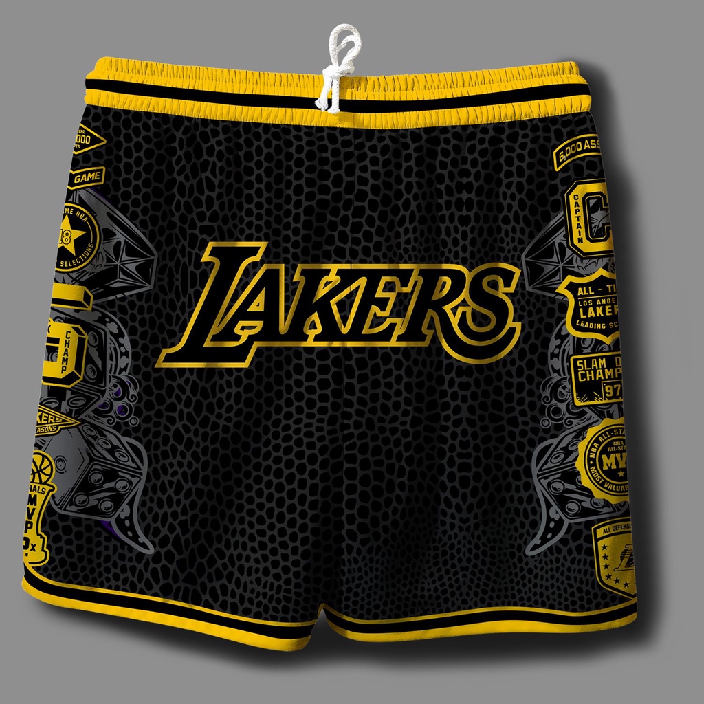 Lakers Shorts Black And Yellow Design Lakers Kobe Shorts Men's