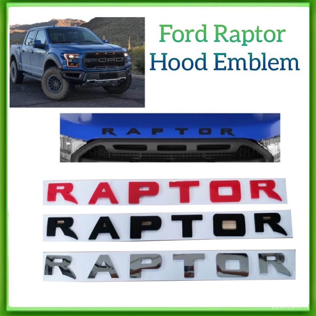 Ncds Ford Raptor logo Car Hood Emblem Sticker(silver) Shopee Philippines