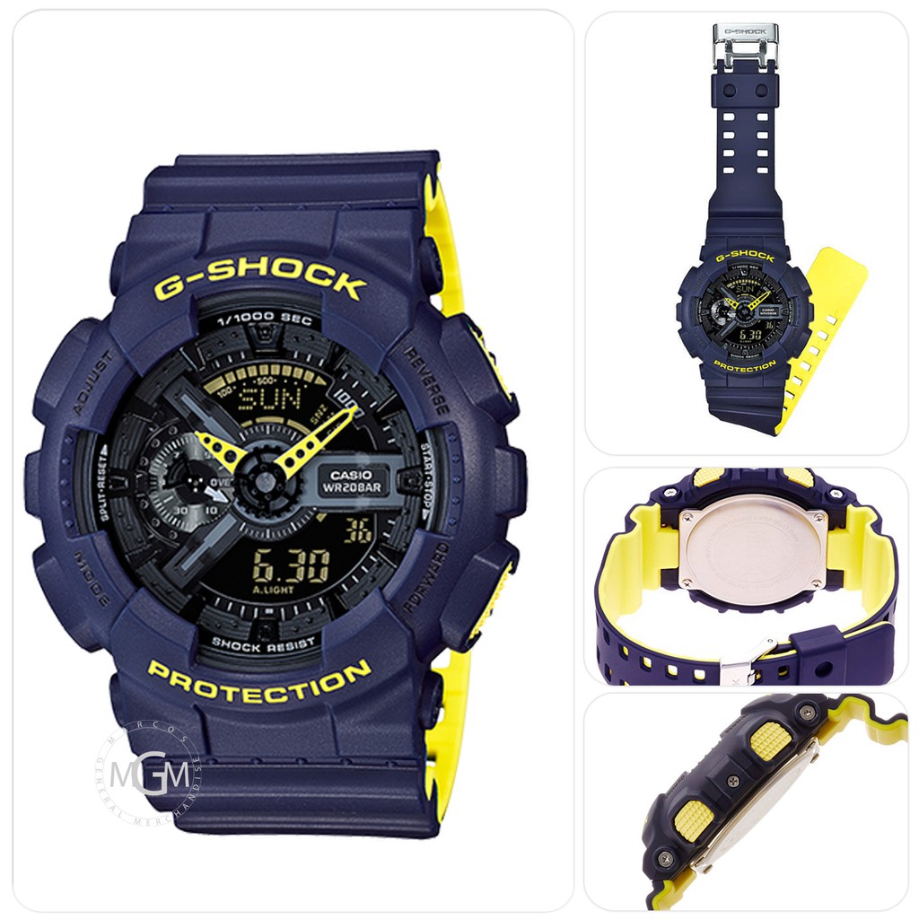 Blue and discount yellow g shock