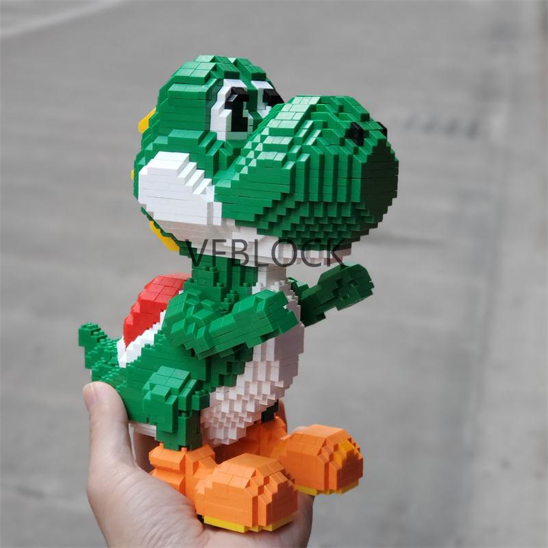 ZMS Cartoon Peach Mario Mini Blocks Yoshi King Bowser Nanoblock Koopa ...