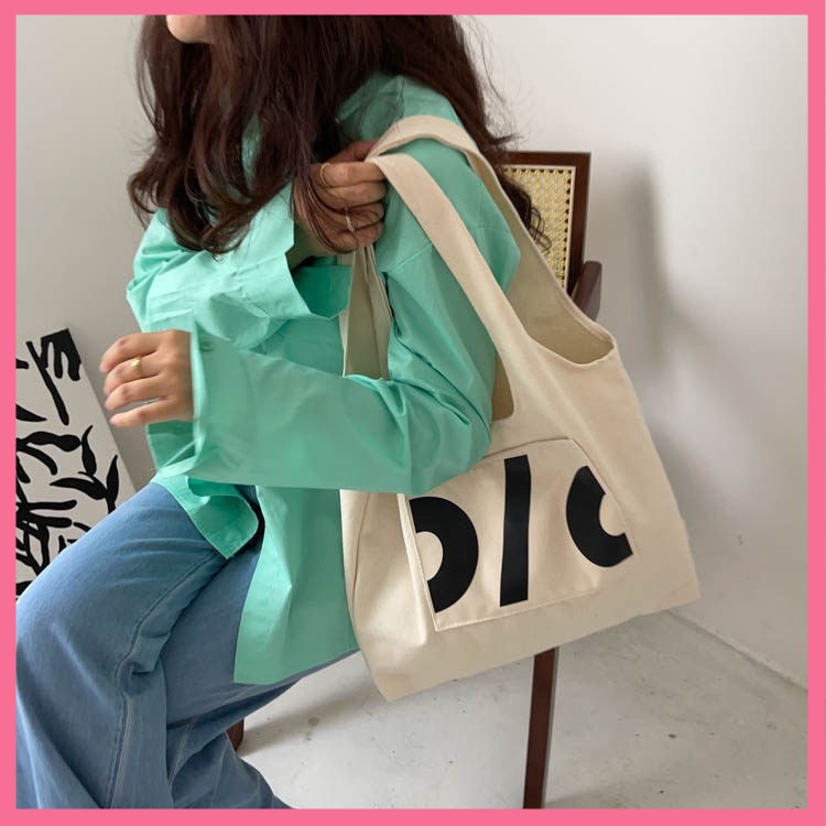 Crossbody shoulder bag for women canvas tote bag letters Japan and