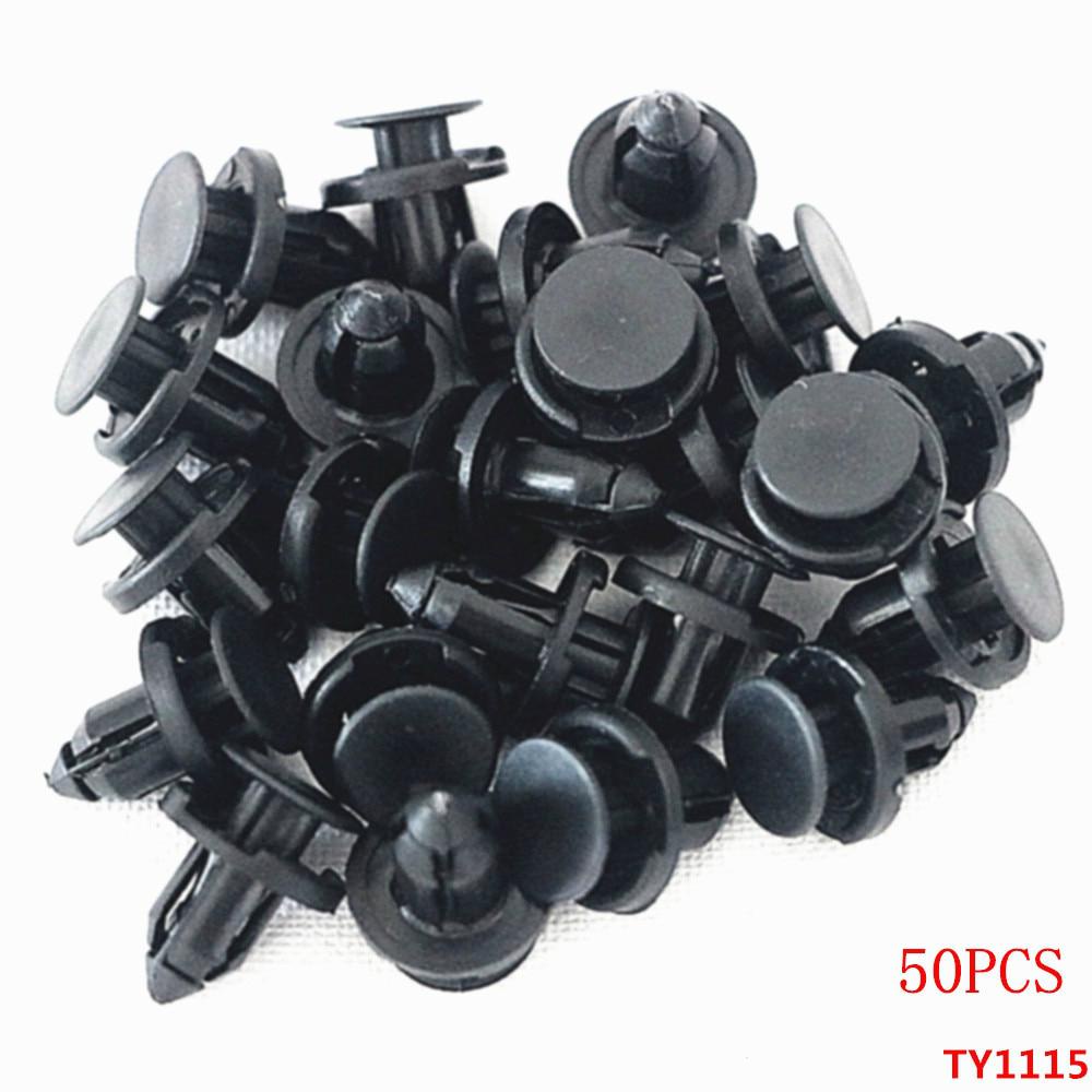 50Pcs HOT Clip Rivet Diameter 8mm Black Plastic Auto Fasteners Rivets ...