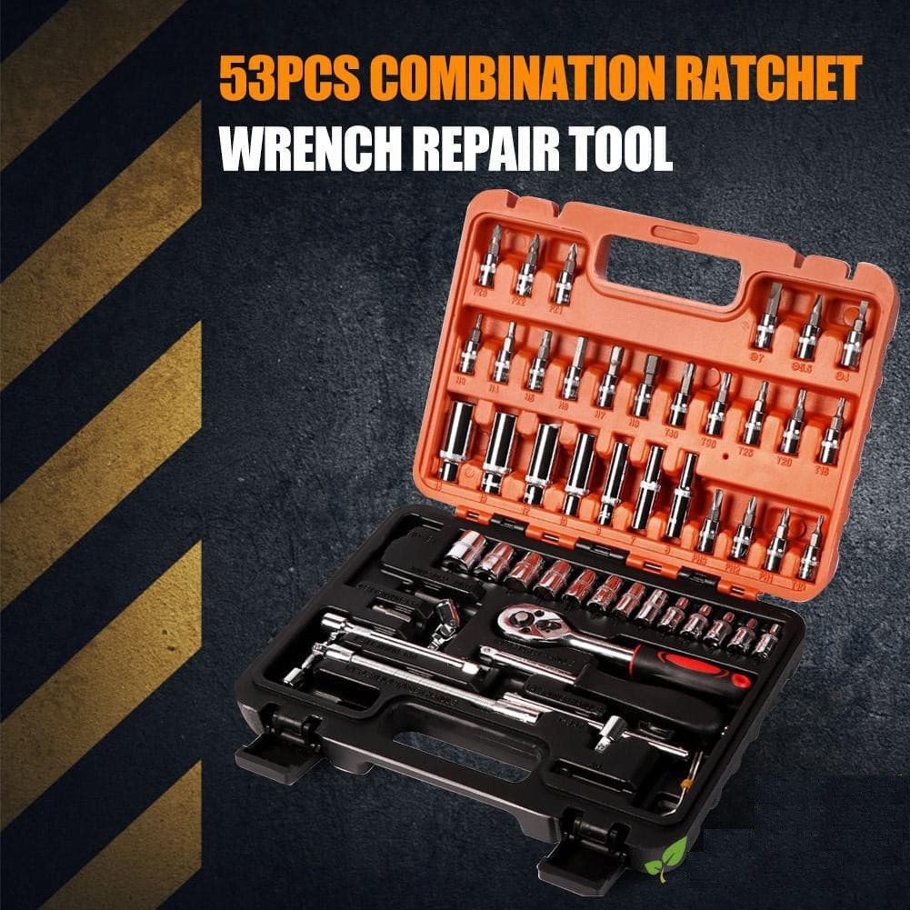 53Pcs. Tool Set Vehicle Multifunctional Wrenches Chrome Vanadium Steel ...