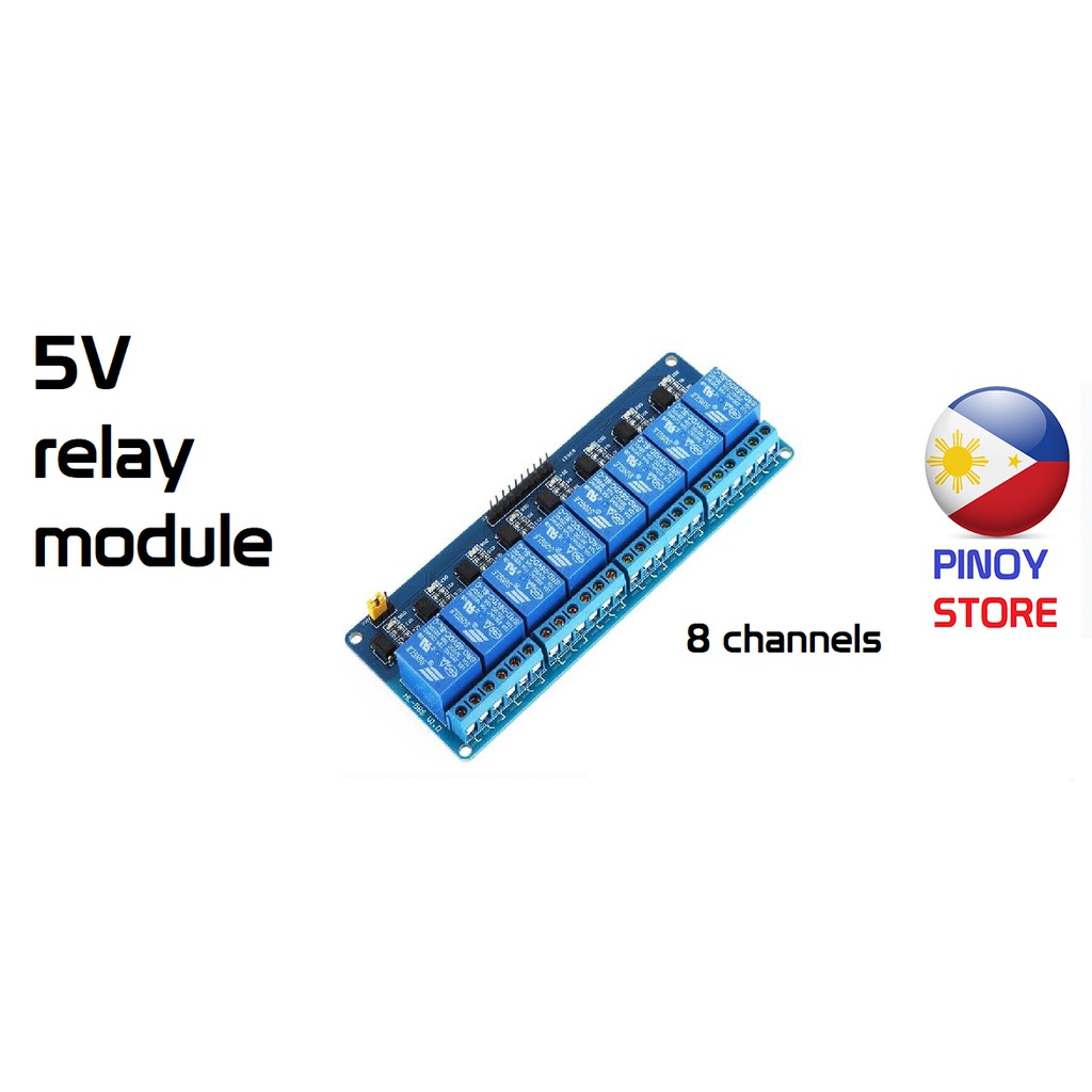 8 channel relay module with optocoupler for DIY Arduino projects 5V 10A ...