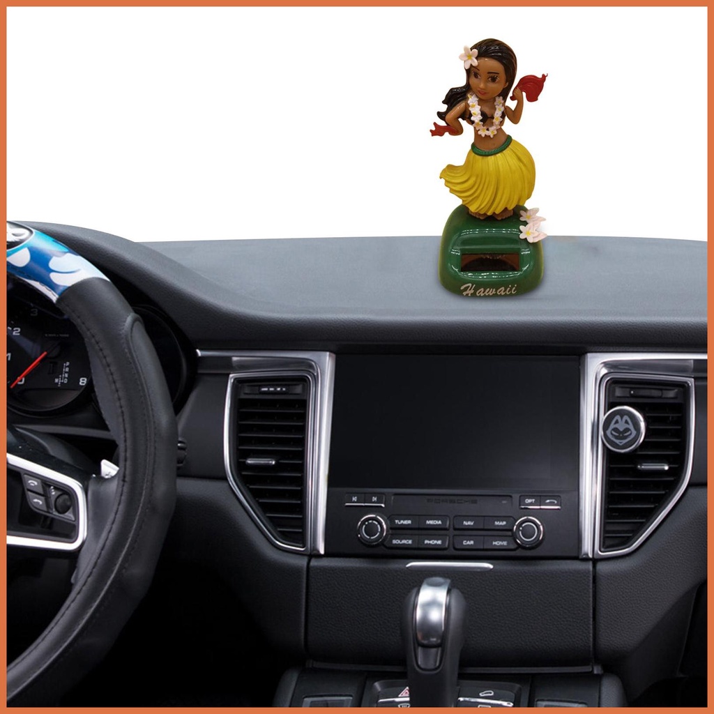 Dancing Solar Hawaiian Girl Hawaiian Hula Shaking Head Dancer Figurine