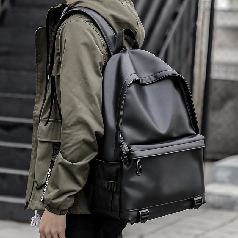 Leather 2025 backpack shopee