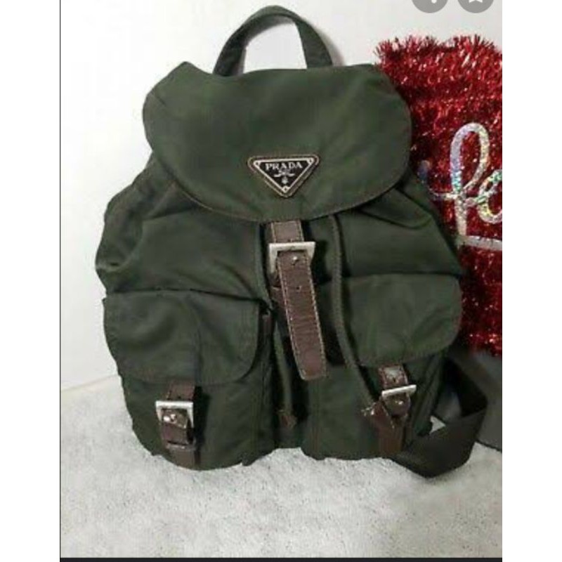 Green prada backpack hot sale