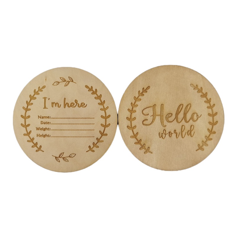OMG* 2 Pcs Newborn Monthly Growth Recording Cards Wooden Birth ...