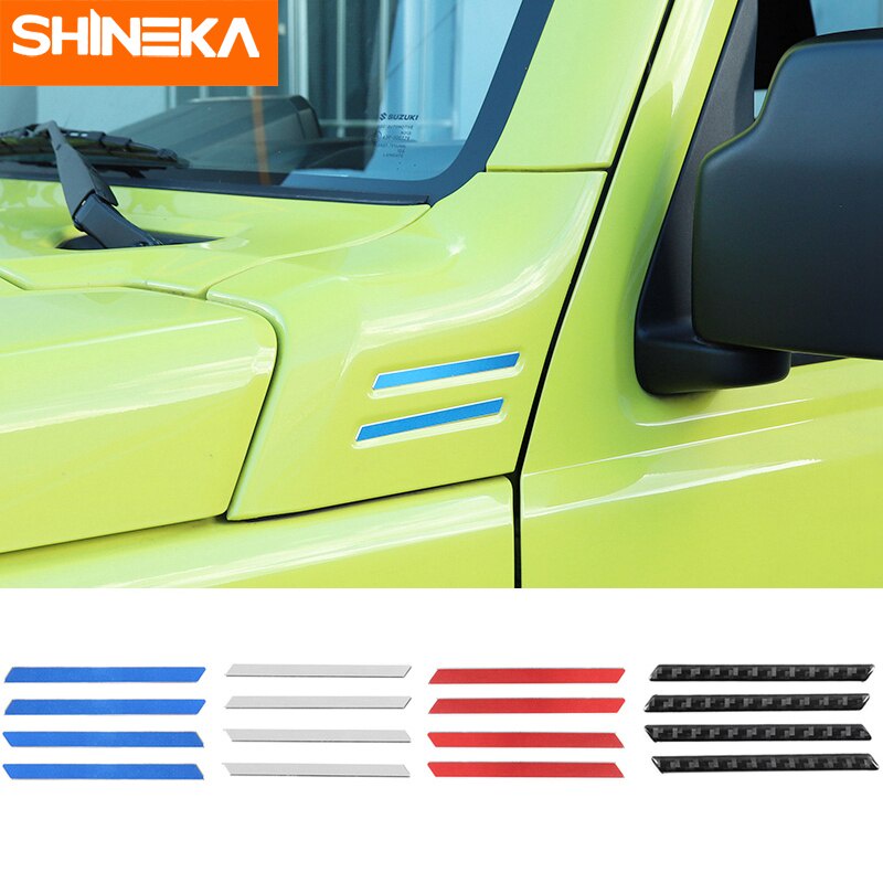 SHINEKA Carbon Fiber Sticker Car Apillar Corner Decorative Cover for