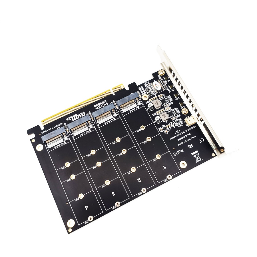 pcie-x16-adapter-card-for-quad-m-key-m-2-nvme-ssd-pci-express-3-0-4-0