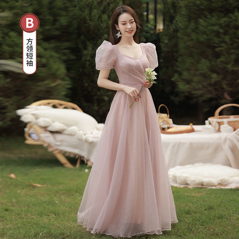 Pastel Pink Bridesmaid Gowns Gown Dress Long Fairy Dresses Shopee Philippines