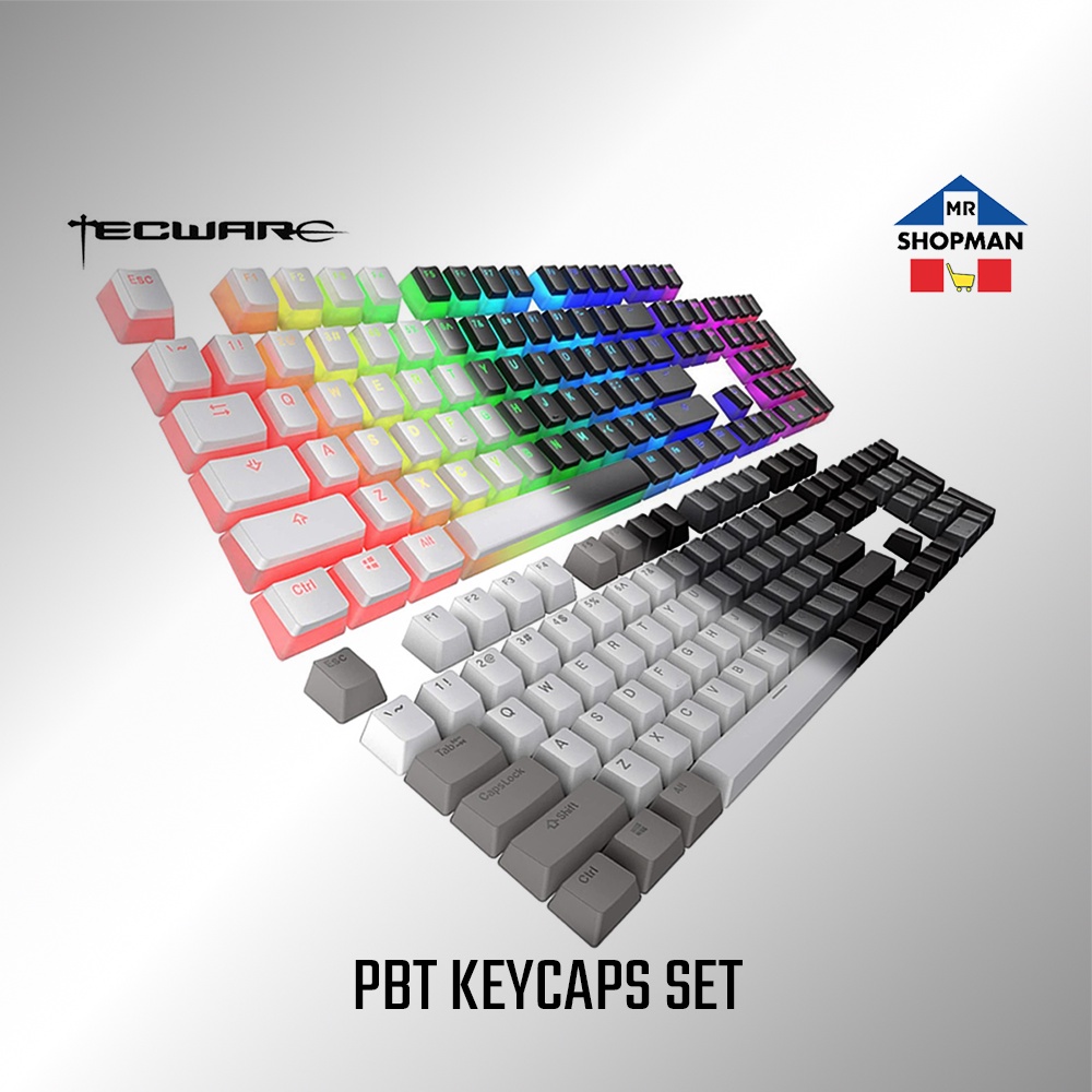 Tecware Keycaps Pudding Black / White / PBT WhiteGray / PBT BlackGray