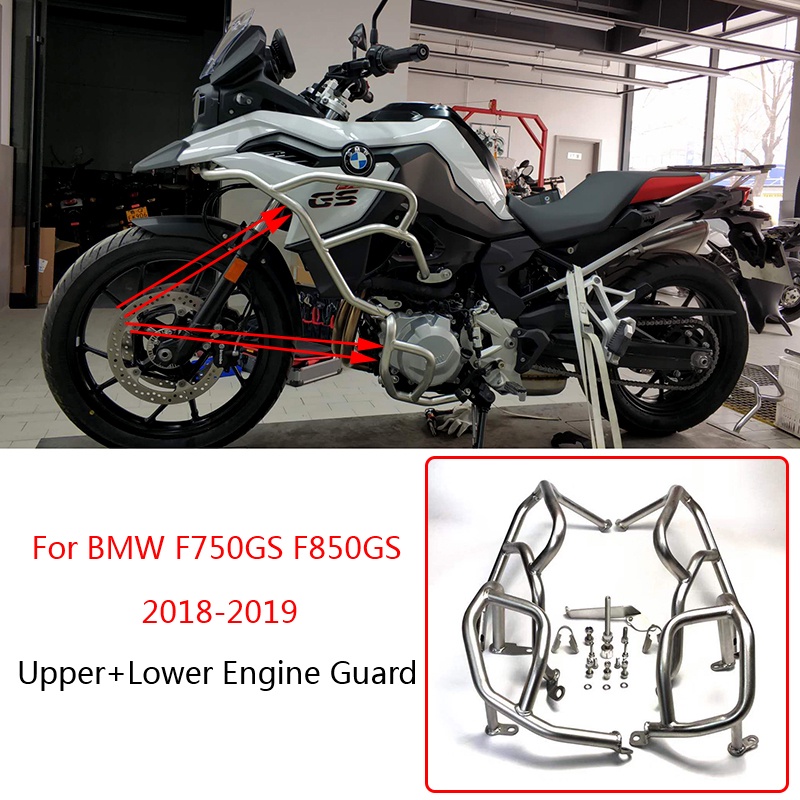 JK For BMW F750GS F850GS 2018 2019 Radiator Engine Guards Highway Crash Bars Upper+Lower Frame