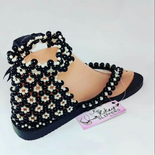 Beaded slipper sandal design collection.MY KIKAY SLIPPER Shopee Philippines