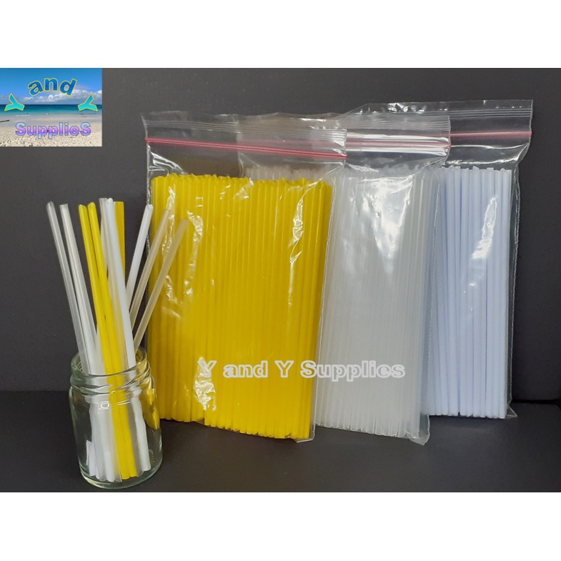 Mini Pack Straw, Lollipop Straw, 100 Pieces, Plastic Disposable, can be