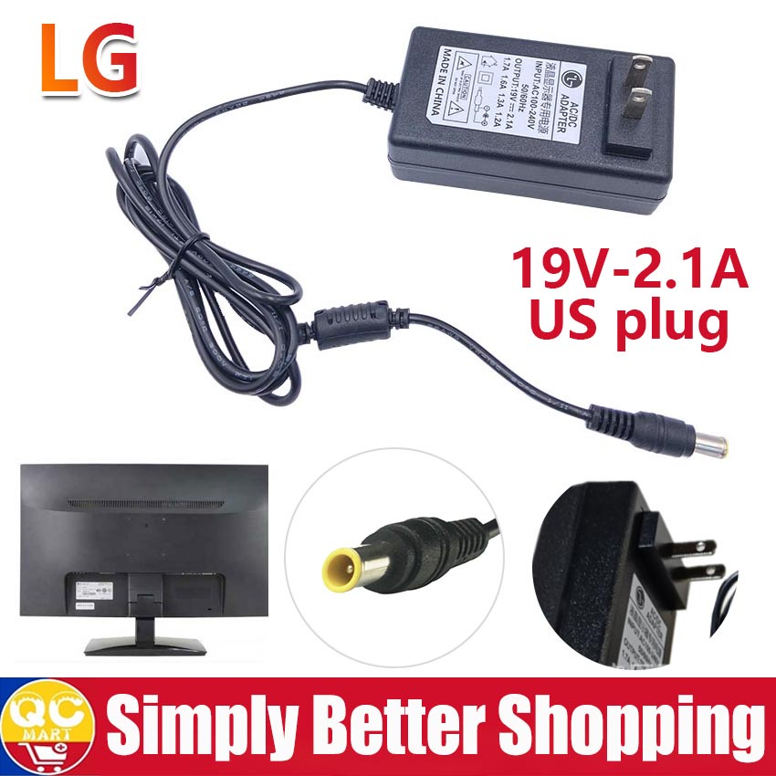 LG LCD Monitor Power Adapter Cord Converter 19V 2.1A For LG Monitor LED ...