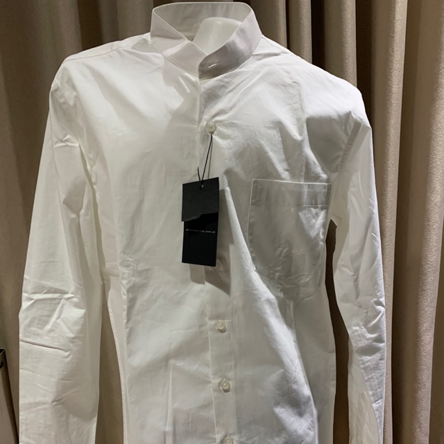 Chinese collar 2024 white long sleeves