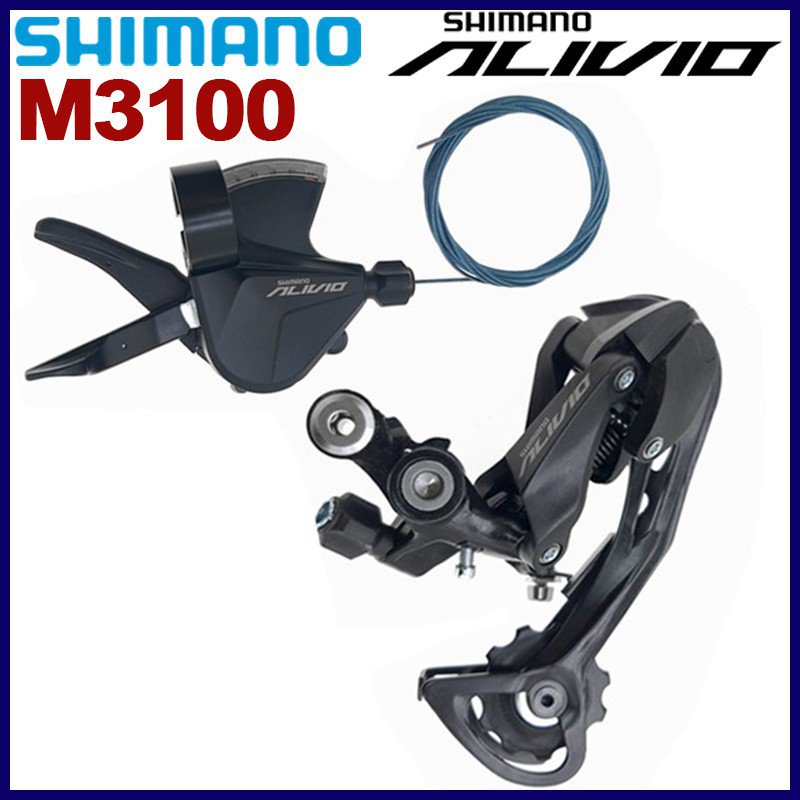 [ ready stock ] Shimano Alivio M3100 Groupset 9 Speed Right SL-M3100 Shifter Lever RD-M3100 Rear 